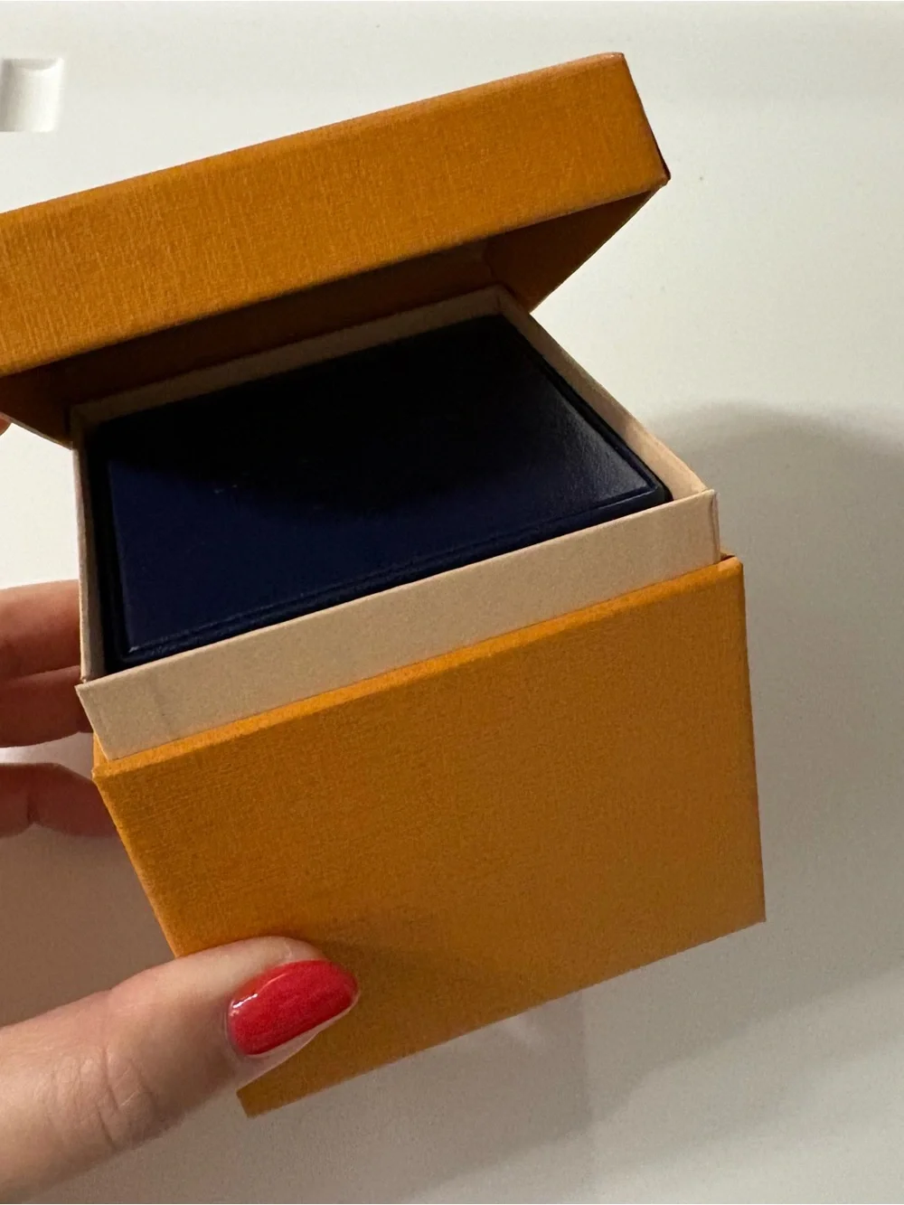 Louis Vuitton Jewelry Ring Box in Navy Blue leather with gift box